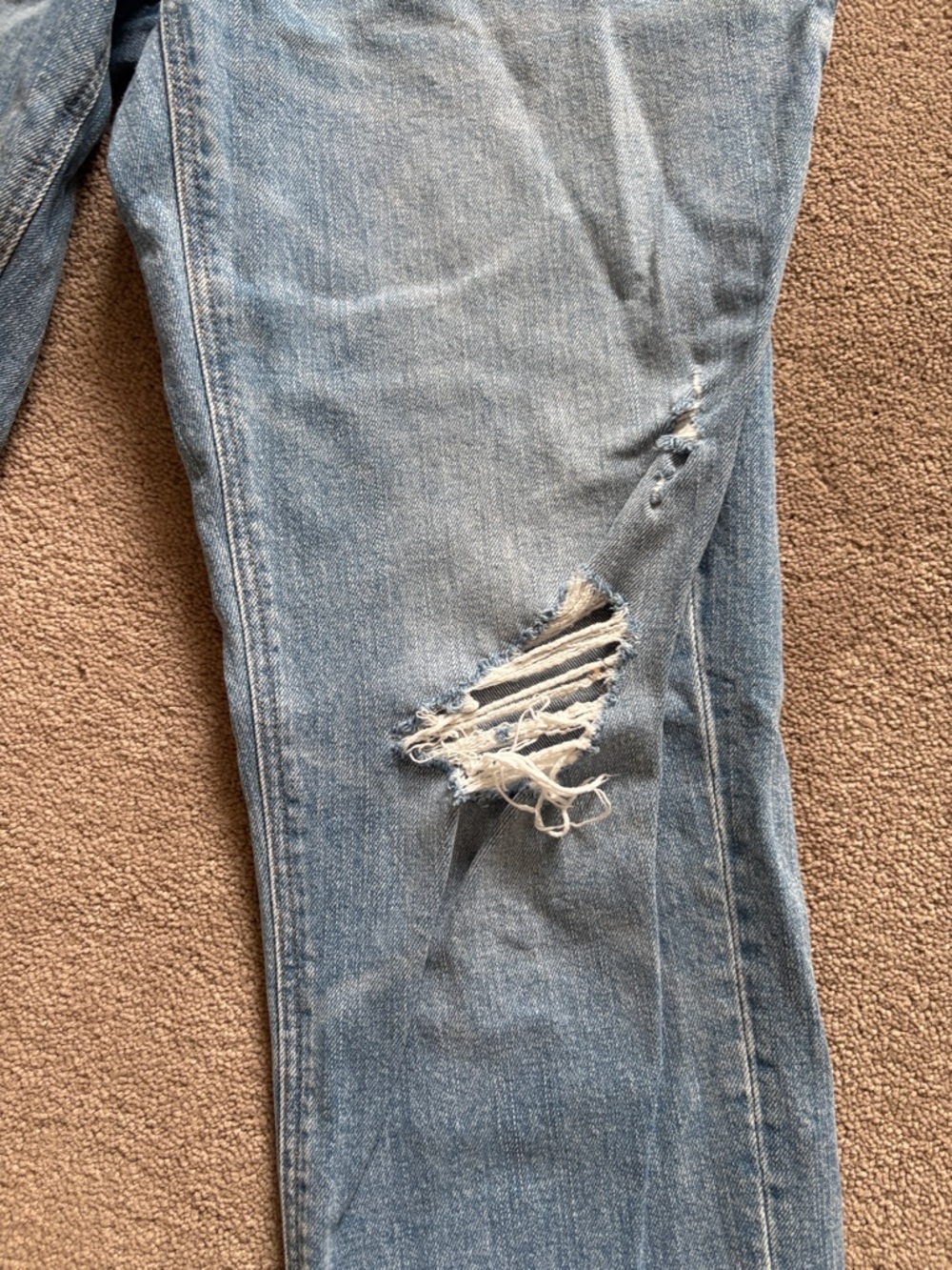 Light Blue Maternity Boyfriend Jeans - Picture 2 of 5